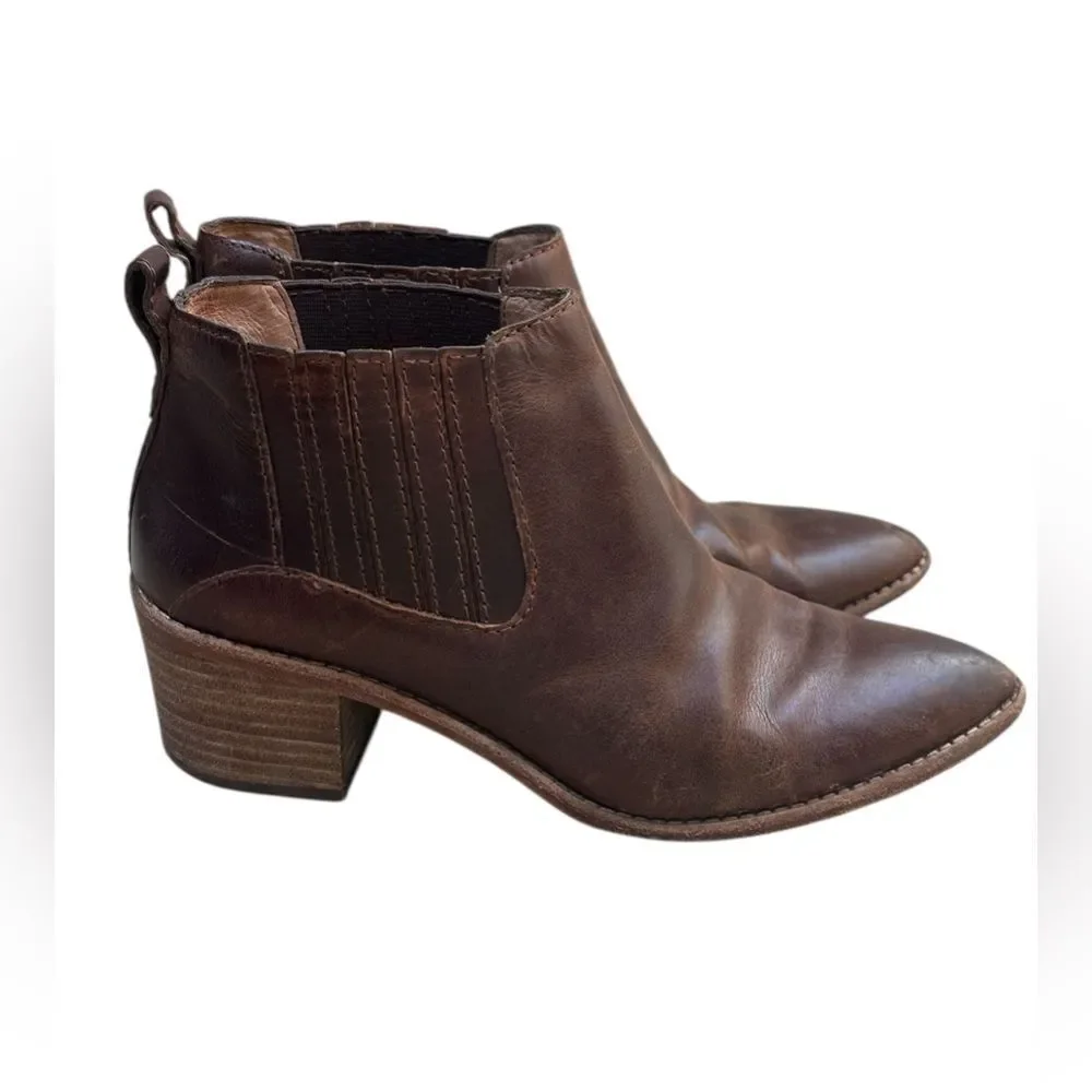 Madewell Leather Chelsea Boots Western Bonham Ankle Size 8